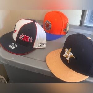 3 size 7 7/8 bundle Houston astros  fitted hat new era texans black eagles mlb